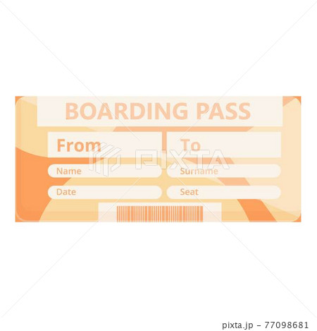 Flight Boarding Pass Icon Cartoon Styleのイラスト素材