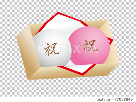 Red and white steamed buns, festive steamed buns, branding iron, in a vanity case 77098849