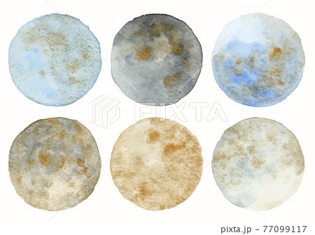 Watercolor Circles Isolated White Background Watercolor Circles Isolated White Background 77099117