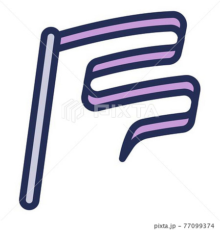 Gymnastics ribbon stick icon, outline style 77099374