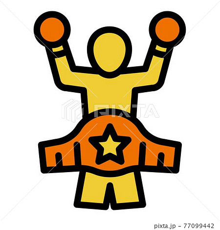 Boxing winner icon, outline style 77099442