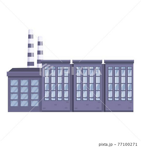 Thread production factory building icon, cartoon style 77100271