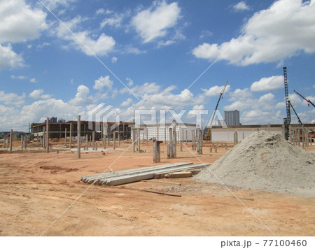 SEREMBAN, MALAYSIA -JANUARY 08, 2017: Construction site with piling work is in progress. Piling work is the most popular for the building foundation work. 77100460