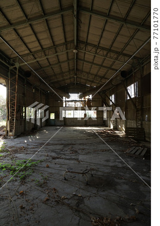 廃墟　廃工場　構内　工場跡　廃プラント 77101770