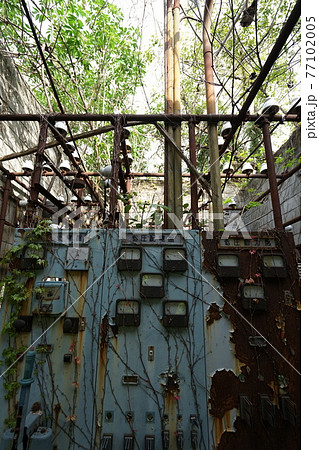 廃墟 廃工場 構内 工場跡 廃プラント 廃墟 廃工場 構内 工場跡 廃プラント 77102005