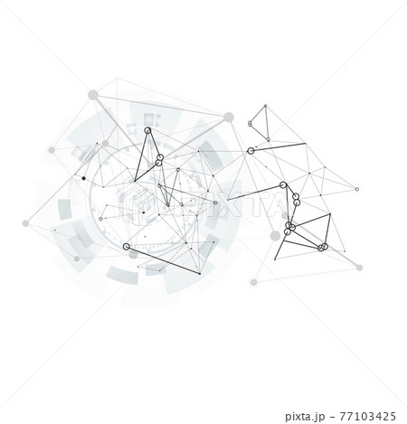 Abstract geometric background. 3d social network symbol. Vector design. Global network connection. Connection geometric background. Design element. Vector drawing 77103425
