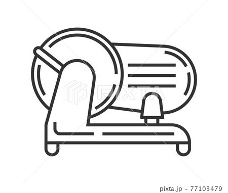 Food slicer pixel perfect icon vector. Kitchen small appliances line sign. Household tools symbol for app, web. 77103479