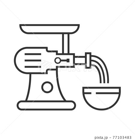 Meat grinder pixel perfect icon vector. Kitchen small appliances line sign. Household tools symbol for app, web. 77103483