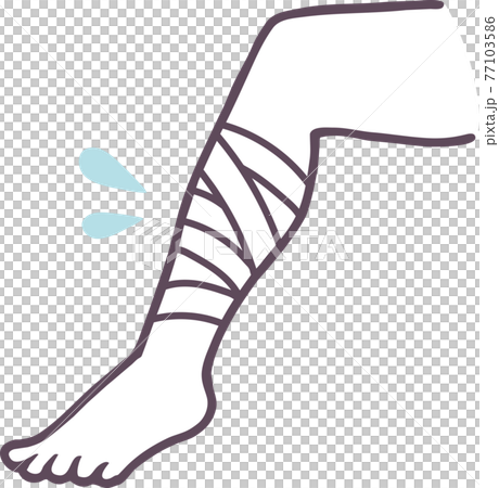 怪我をした足のイラスト素材のイラスト素材