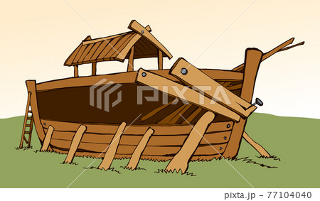 Unfinished Noah's Ark. Vector drawing Unfinished Noah's Ark. Vector drawing 77104040