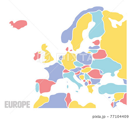 Smooth map of Europe continent Smooth map of Europe continent 77104409
