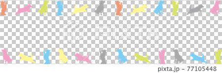 犬の飾り罫イラスト 77105448