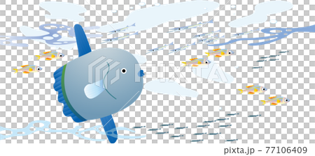 太陽魚和魚群的矢量圖解 77106409