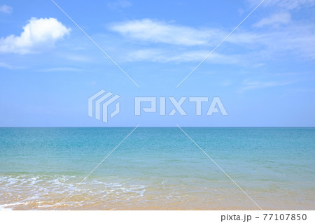 Landscapes View The atmosphere is beautiful Sand and sea and the color of the sky, The beach phuket of Thailand. 77107850