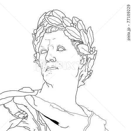 Illustration about the emperor of Ancient Rome, Julius Caesar	 77109229