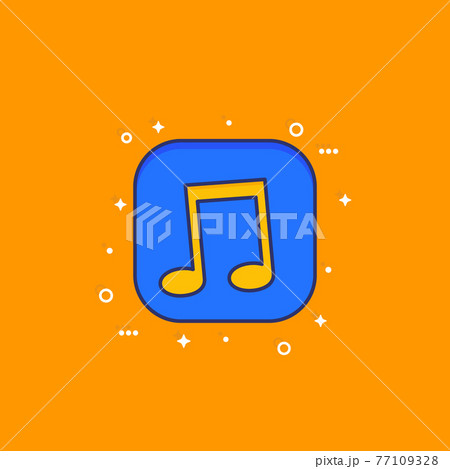 music icon with outline for apps and web 77109328