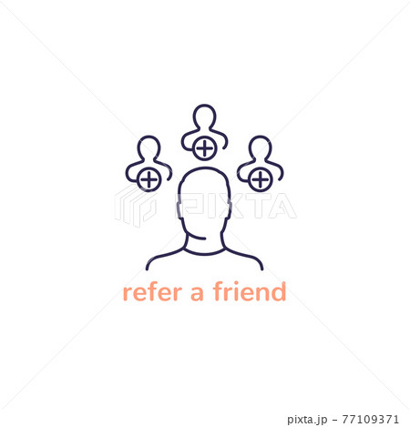 refer a friend icon, line vector design 77109371