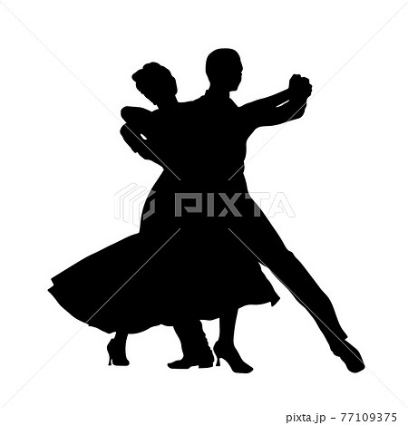 ballroom dance couple man and woman black silhouette 77109375