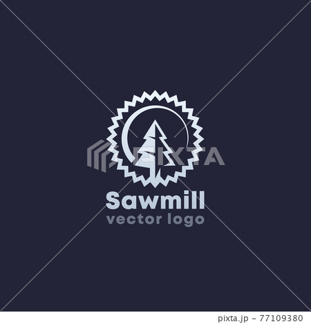 Sawmill logo design, vector icon 77109380