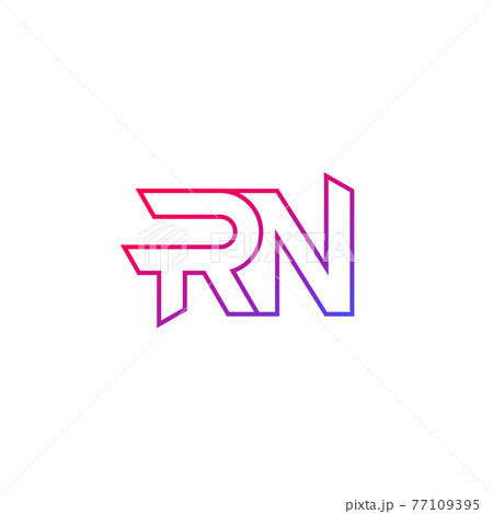 RN letters logo line design, vector 77109395