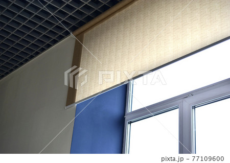 The window in the office with the curtain The window in the office with the curtain 77109600