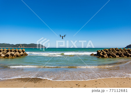 海陽町の海とドローン 77112681