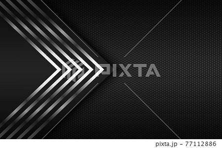 Modern technology background with silver arrows and polygonal grid. Abstract metal widescreen background 77112886