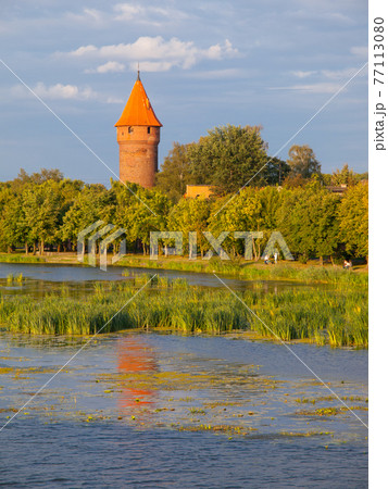 Round tower at the river Round tower at the river 77113080