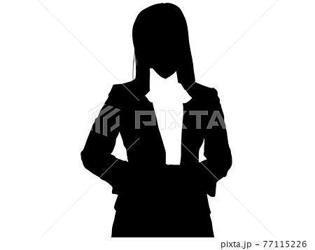 スーツ姿の女性シルエット 2のイラスト素材