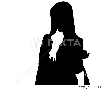 スーツ姿の女性シルエット 4のイラスト素材