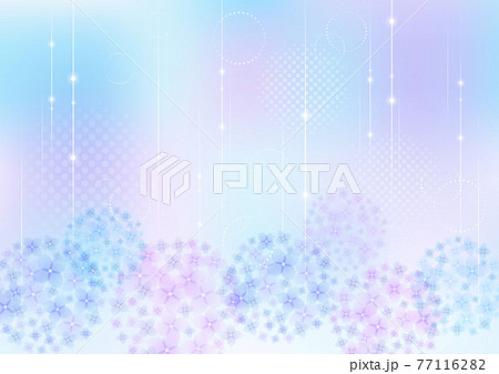梅雨の紫陽花 背景フレームのイラスト素材