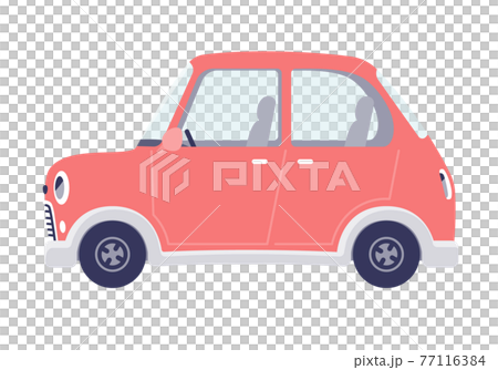 かわいい自動車レトロ横向きのイラスト素材
