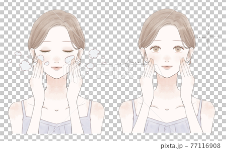 Before and after cleansing and washing women Before and after cleansing and washing women 77116908