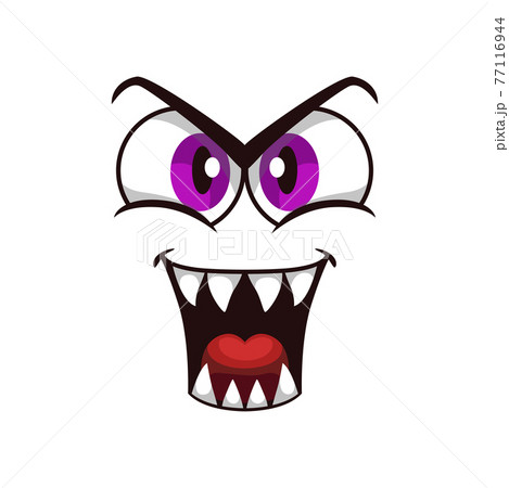 Cartoon face isolated vector icon, gloat emoji Cartoon face isolated vector icon, gloat emoji 77116944