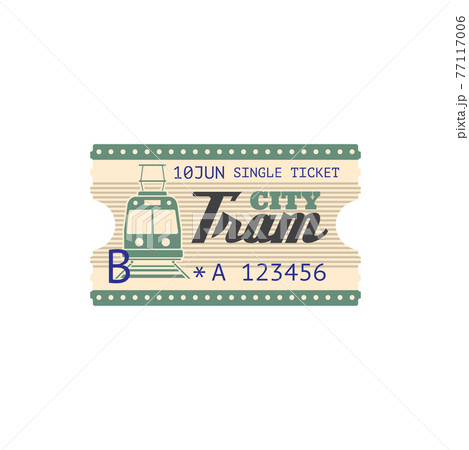 City tram single ticket isolated boarding pass 77117006
