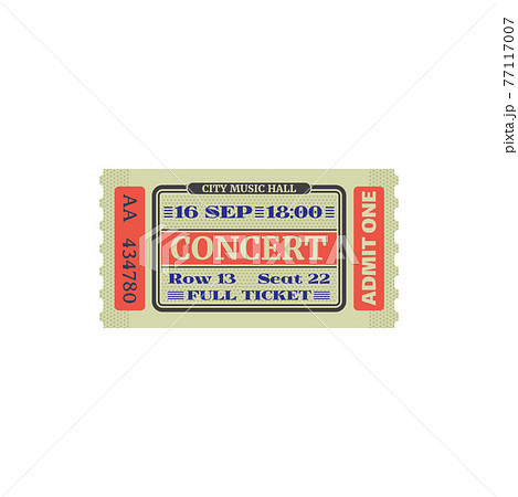 Music hall full ticket on concert isolated card 77117007