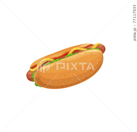 Hot dog, fast food menu icon, sandwich snack Hot dog, fast food menu icon, sandwich snack 77117035