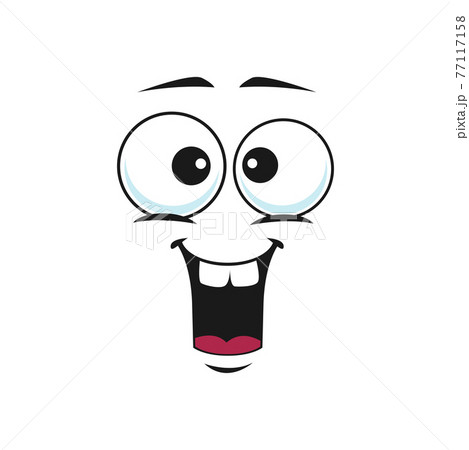 Emoji surprised smile, wide open mouth emoticon 77117158