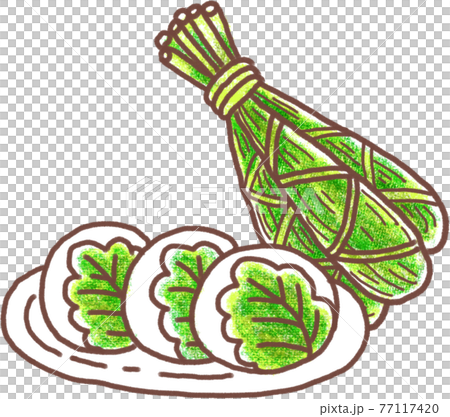 ちまきと柏餅 クレヨン風のイラスト素材