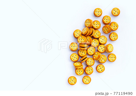 Pineapple Biscuits isolated on white background. 77119490