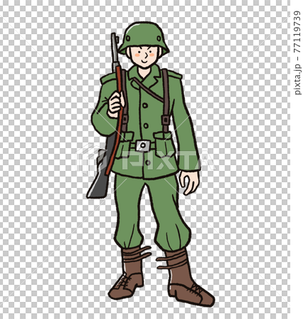 サバイバルゲームの装備のイラストのイラスト素材