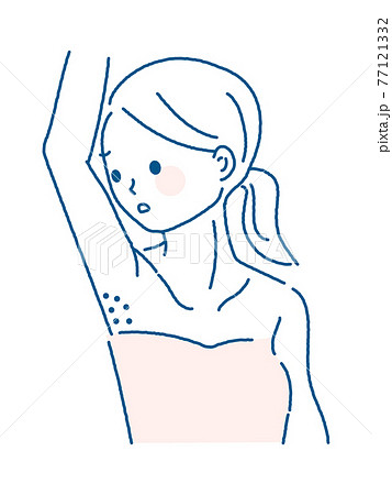 脇のがブツブツする女性イラストのイラスト素材