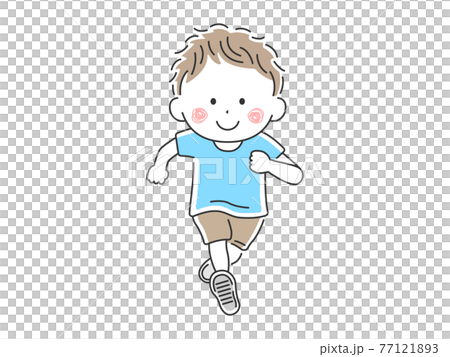 走る男の子のイラスト 77121893