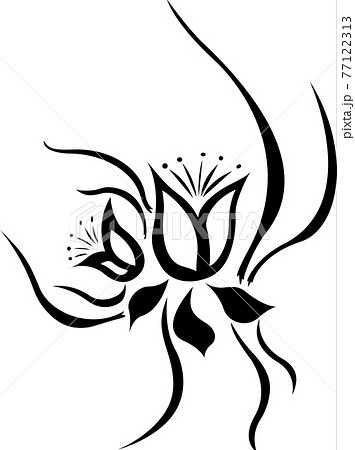 Drawing vector graphics with floral pattern for design. Floral flower natural design. Graphic, sketch drawing. lily, tulip Drawing vector graphics with floral pattern for design. Floral flower natural design. Graphic, sketch drawing. lily, tulip 77122313