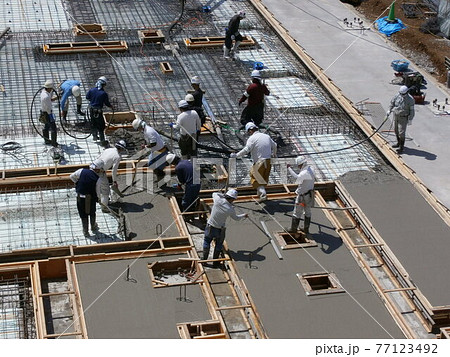 床スラブのコンクリート打設 77123492