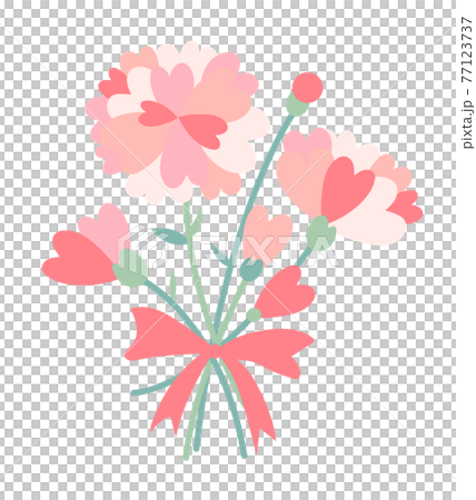 パステルカラーの贈り物リボン付きハートフラワーブーケ パステルカラーの贈り物リボン付きハートフラワーブーケ 77123737