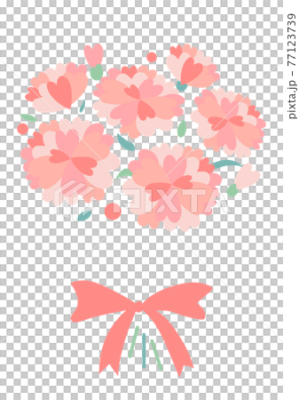 ハートの形のパステルカラーカーネーションブーケ ハートの形のパステルカラーカーネーションブーケ 77123739