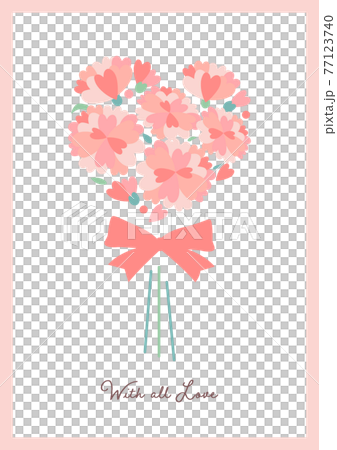 Pastel-colored heart bouquet card "With love" 77123740