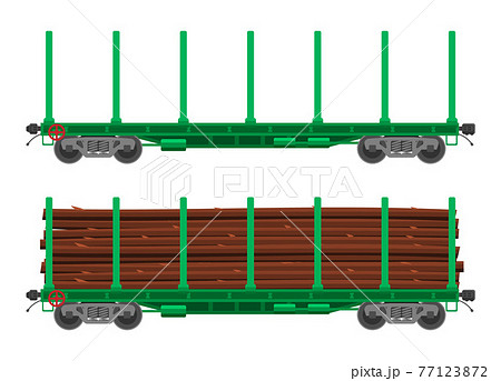 Train railway car for transportation raw wood. 77123872