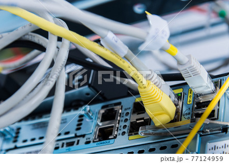 ethernet cables connected to switch 77124959